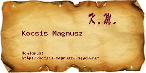 Kocsis Magnusz névjegykártya